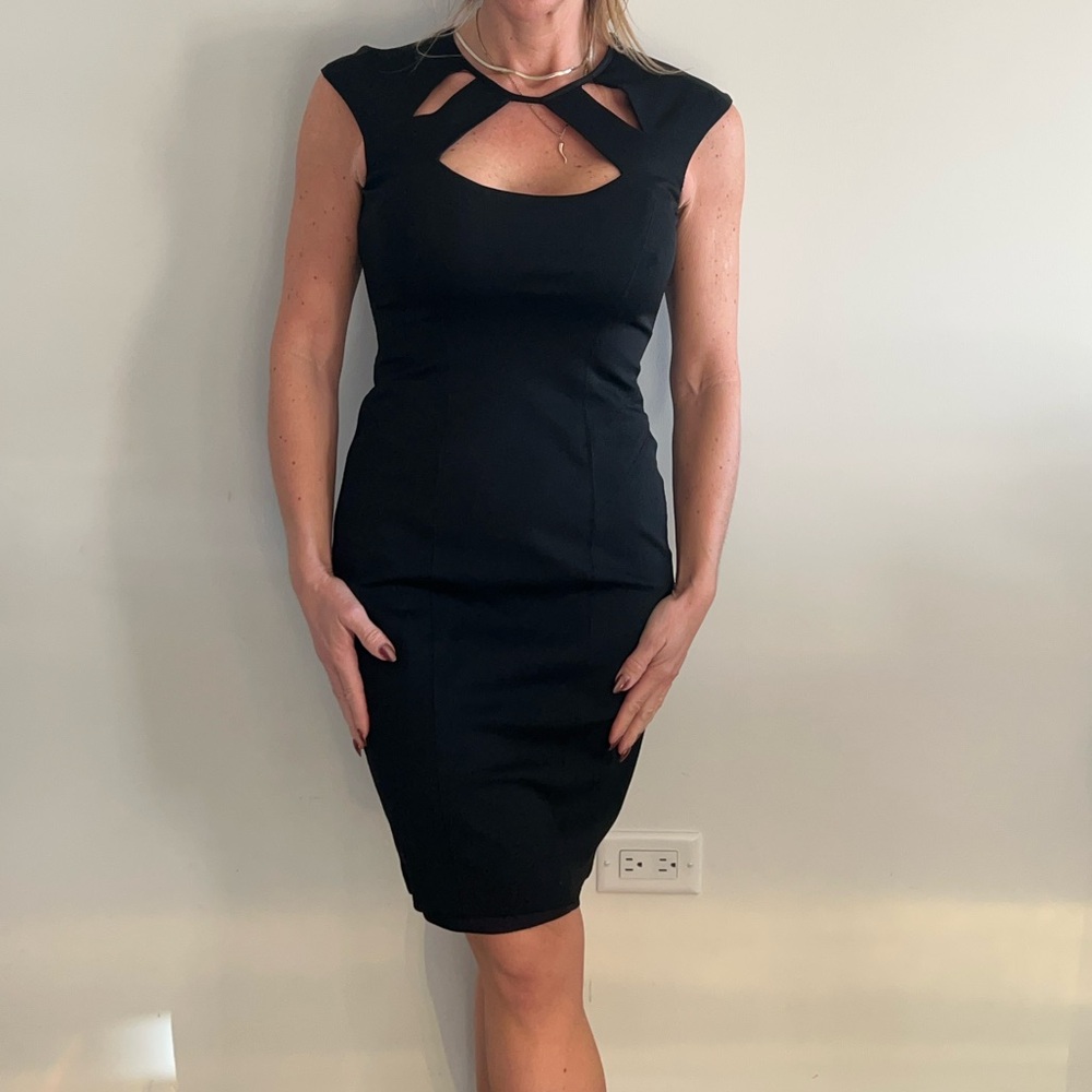 Cache Black Cutout Mini Dress